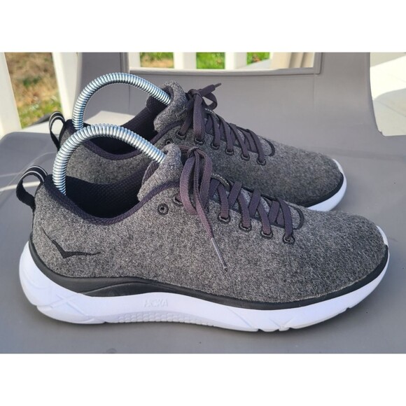 HOKA One One Hupana Grey White Wool Running Athletic Shoes Womens 7.5 Athleisure - Picture 3 of 10